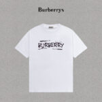 P70 Burberry/巴宝莉 印花Logo百搭潮流短袖T恤男女同款 吊牌 领标 水洗唛 三标齐全 定织定染280克精梳棉面料 尺码：S-XXL