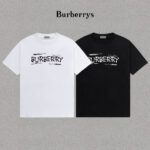 P70 Burberry/巴宝莉 印花Logo百搭潮流短袖T恤男女同款 吊牌 领标 水洗唛 三标齐全 定织定染280克精梳棉面料 尺码：S-XXL