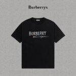 P70 Burberry/巴宝莉 印花Logo百搭潮流短袖T恤男女同款 吊牌 领标 水洗唛 三标齐全 定织定染280克精梳棉面料 尺码：S-XXL