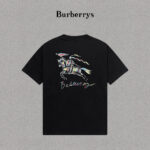 P70 Burberry/巴宝莉 印花Logo百搭潮流短袖T恤男女同款 吊牌 领标 水洗唛 三标齐全 定织定染280克精梳棉面料 尺码：S-XXL