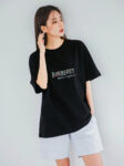 P70 Burberry/巴宝莉 印花Logo百搭潮流短袖T恤男女同款 吊牌 领标 水洗唛 三标齐全 定织定染280克精梳棉面料 尺码：S-XXL