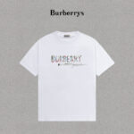 P70 Burberry/巴宝莉 印花Logo百搭潮流短袖T恤男女同款 吊牌 领标 水洗唛 三标齐全 定织定染280克精梳棉面料 尺码：S-XXL
