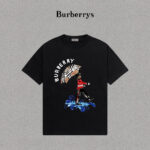 P70 Burberry/巴宝莉 印花Logo百搭潮流短袖T恤男女同款 吊牌 领标 水洗唛 三标齐全 定织定染280克精梳棉面料 尺码：S-XXL