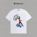 P70 Burberry/巴宝莉 印花Logo百搭潮流短袖T恤男女同款 吊牌 领标 水洗唛 三标齐全 定织定染280克精梳棉面料 尺码：S-XXL
