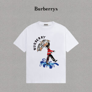 weigou_203826_0_2bea9f436f P70 Burberry/巴宝莉 印花Logo百搭潮流短袖T恤男女同款 吊牌 领标 水洗唛 三标齐全 定织定染280克精梳棉面料 尺码:S-XXL