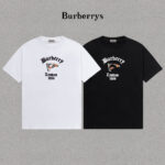 P70 Burberry/巴宝莉 印花Logo百搭潮流短袖T恤男女同款 吊牌 领标 水洗唛 三标齐全 定织定染280克精梳棉面料 尺码：S-XXL