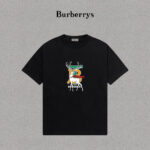 P70 Burberry/巴宝莉 印花Logo百搭潮流短袖T恤男女同款 吊牌 领标 水洗唛 三标齐全 定织定染280克精梳棉面料 尺码：S-XXL
