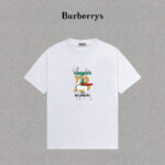 P70 Burberry/巴宝莉 印花Logo百搭潮流短袖T恤男女同款 吊牌 领标 水洗唛 三标齐全 定织定染280克精梳棉面料 尺码：S-XXL
