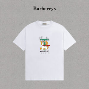 weigou_203937_0_c4003f271c P70 Burberry/巴宝莉 印花Logo百搭潮流短袖T恤男女同款 吊牌 领标 水洗唛 三标齐全 定织定染280克精梳棉面料 尺码:S-XXL
