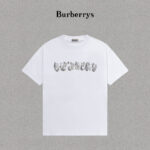 P70 Burberry/巴宝莉 印花Logo百搭潮流短袖T恤男女同款 吊牌 领标 水洗唛 三标齐全 定织定染280克精梳棉面料 尺码：S-XXL