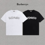 P70 Burberry/巴宝莉 印花Logo百搭潮流短袖T恤男女同款 吊牌 领标 水洗唛 三标齐全 定织定染280克精梳棉面料 尺码：S-XXL