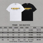 P70 Burberry/巴宝莉 印花Logo百搭潮流短袖T恤男女同款 吊牌 领标 水洗唛 三标齐全 定织定染280克精梳棉面料 尺码：S-XXL