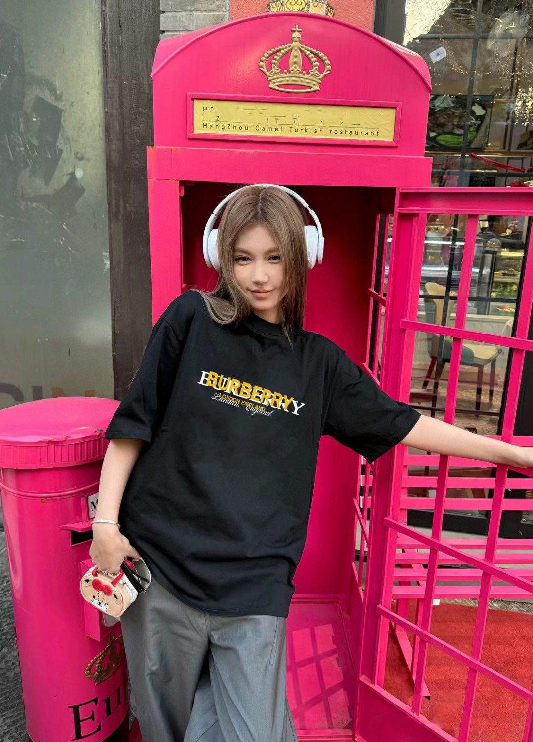 P70 Burberry/巴宝莉 印花Logo百搭潮流短袖T恤男女同款 吊牌 领标 水洗唛 三标齐全 定织定染280克精梳棉面料 尺码：S-XXL