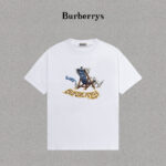 P70 Burberry/巴宝莉 印花Logo百搭潮流短袖T恤男女同款 吊牌 领标 水洗唛 三标齐全 定织定染280克精梳棉面料 尺码：S-XXL