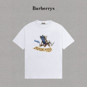 weigou_204080_0_a7a8efbfc4 P70 Burberry/巴宝莉 印花Logo百搭潮流短袖T恤男女同款 吊牌 领标 水洗唛 三标齐全 定织定染280克精梳棉面料 尺码:S-XXL