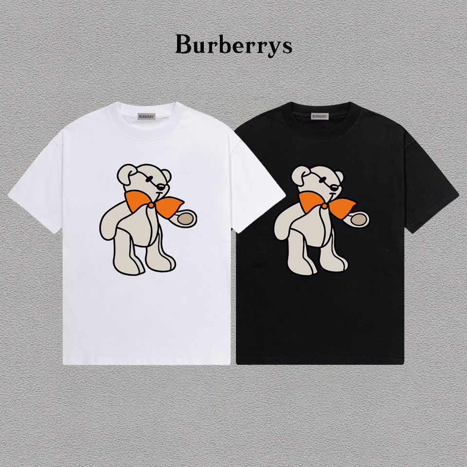 P70 Burberry/巴宝莉 印花Logo百搭潮流短袖T恤男女同款 吊牌 领标 水洗唛 三标齐全 定织定染280克精梳棉面料 尺码：S-XXL
