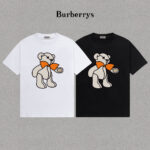 P70 Burberry/巴宝莉 印花Logo百搭潮流短袖T恤男女同款 吊牌 领标 水洗唛 三标齐全 定织定染280克精梳棉面料 尺码：S-XXL