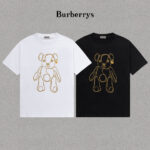 P70 Burberry/巴宝莉 印花Logo百搭潮流短袖T恤男女同款 吊牌 领标 水洗唛 三标齐全 定织定染280克精梳棉面料 尺码：S-XXL