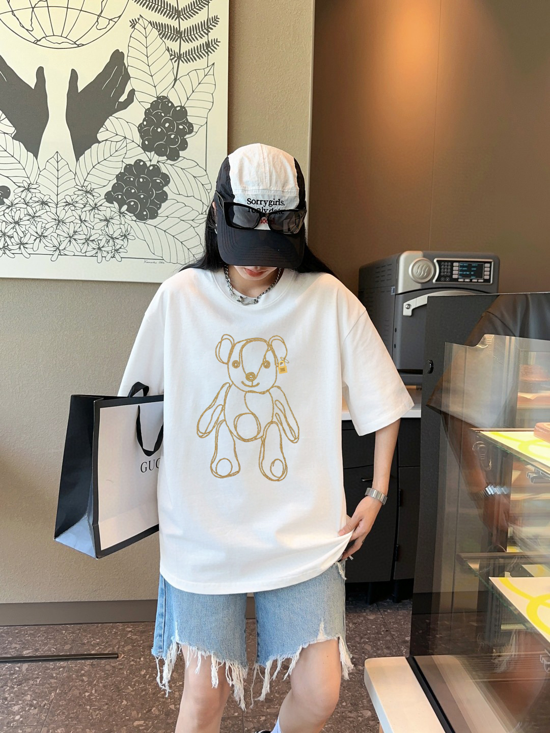 P70 Burberry/巴宝莉 印花Logo百搭潮流短袖T恤男女同款 吊牌 领标 水洗唛 三标齐全 定织定染280克精梳棉面料 尺码：S-XXL