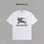P70 Burberry/巴宝莉 印花Logo百搭潮流短袖T恤男女同款 吊牌 领标 水洗唛 三标齐全 定织定染280克精梳棉面料 尺码：S-XXL