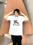 P70 Burberry/巴宝莉 印花Logo百搭潮流短袖T恤男女同款 吊牌 领标 水洗唛 三标齐全 定织定染280克精梳棉面料 尺码：S-XXL