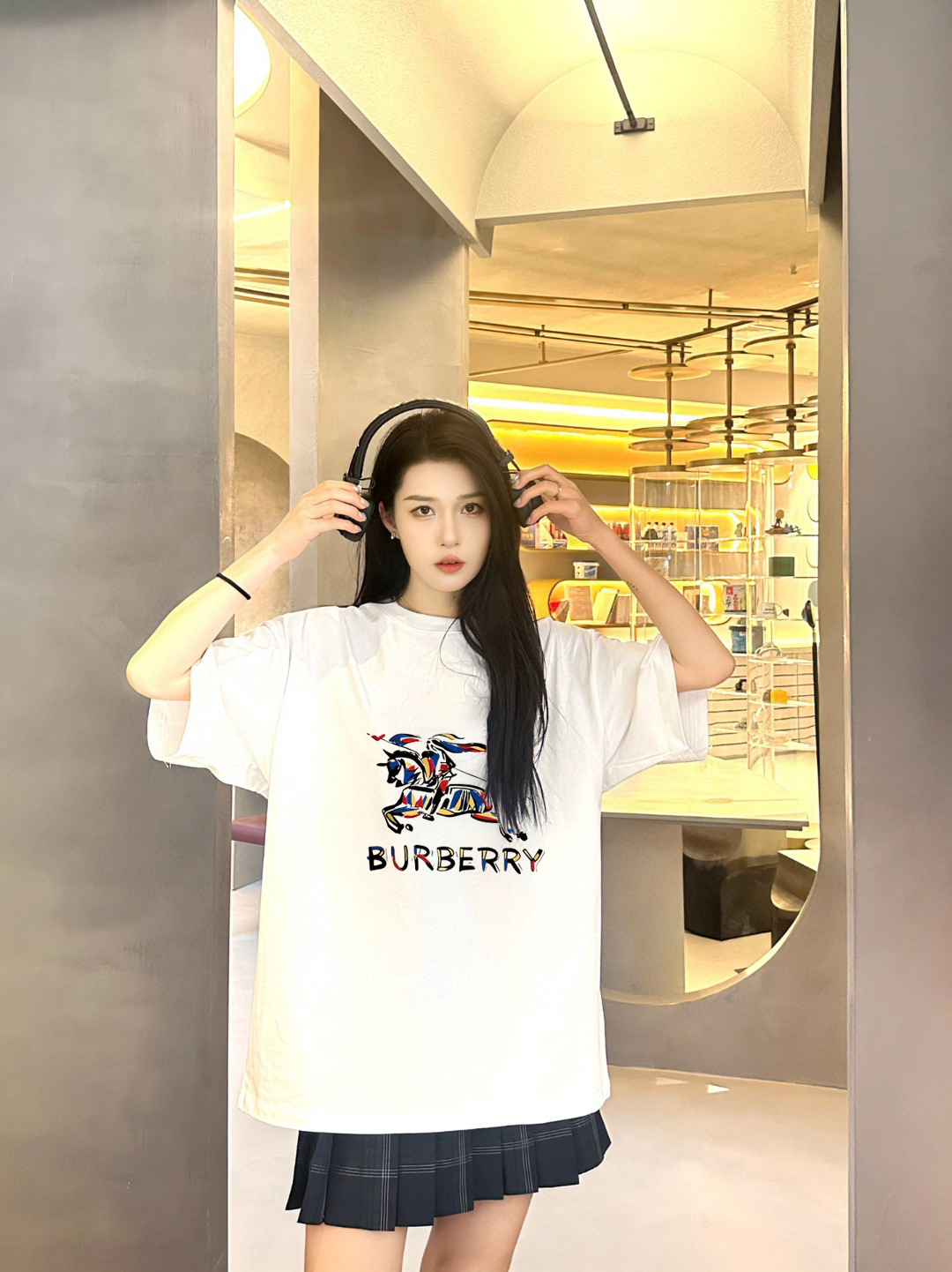 P70 Burberry/巴宝莉 印花Logo百搭潮流短袖T恤男女同款 吊牌 领标 水洗唛 三标齐全 定织定染280克精梳棉面料 尺码：S-XXL