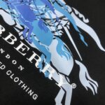 P75 🍃BUR*BERRY 巴宝莉 2025新款男士圆领短袖 情侣T恤～ 高品质 🔥🔥胸前幻影重叠战马图案印花设计，时尚百搭潮款 定制进口面料 ！穿着舒适 透气 时尚不失个性 上身休闲随性 帅气有型 彰显大牌气质。三标齐全！！ 颜色：黑色 白色 尺码：M-XXXL