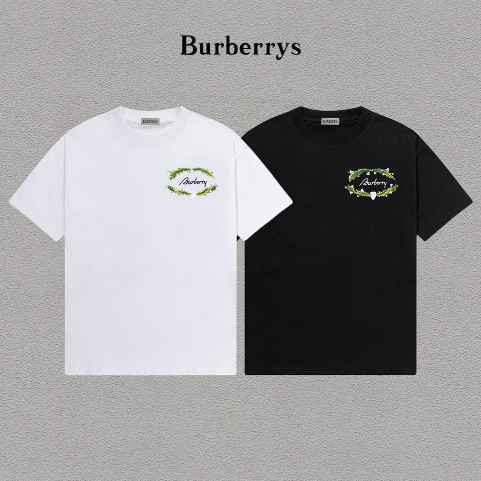 P70 Burberry/巴宝莉 印花Logo百搭潮流短袖T恤男女同款 吊牌 领标 水洗唛 三标齐全 定织定染280克精梳棉面料 尺码：S-XXL