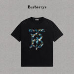 P70 Burberry/巴宝莉 印花Logo百搭潮流短袖T恤男女同款 吊牌 领标 水洗唛 三标齐全 定织定染280克精梳棉面料 尺码：S-XXL