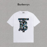 P70 Burberry/巴宝莉 印花Logo百搭潮流短袖T恤男女同款 吊牌 领标 水洗唛 三标齐全 定织定染280克精梳棉面料 尺码：S-XXL