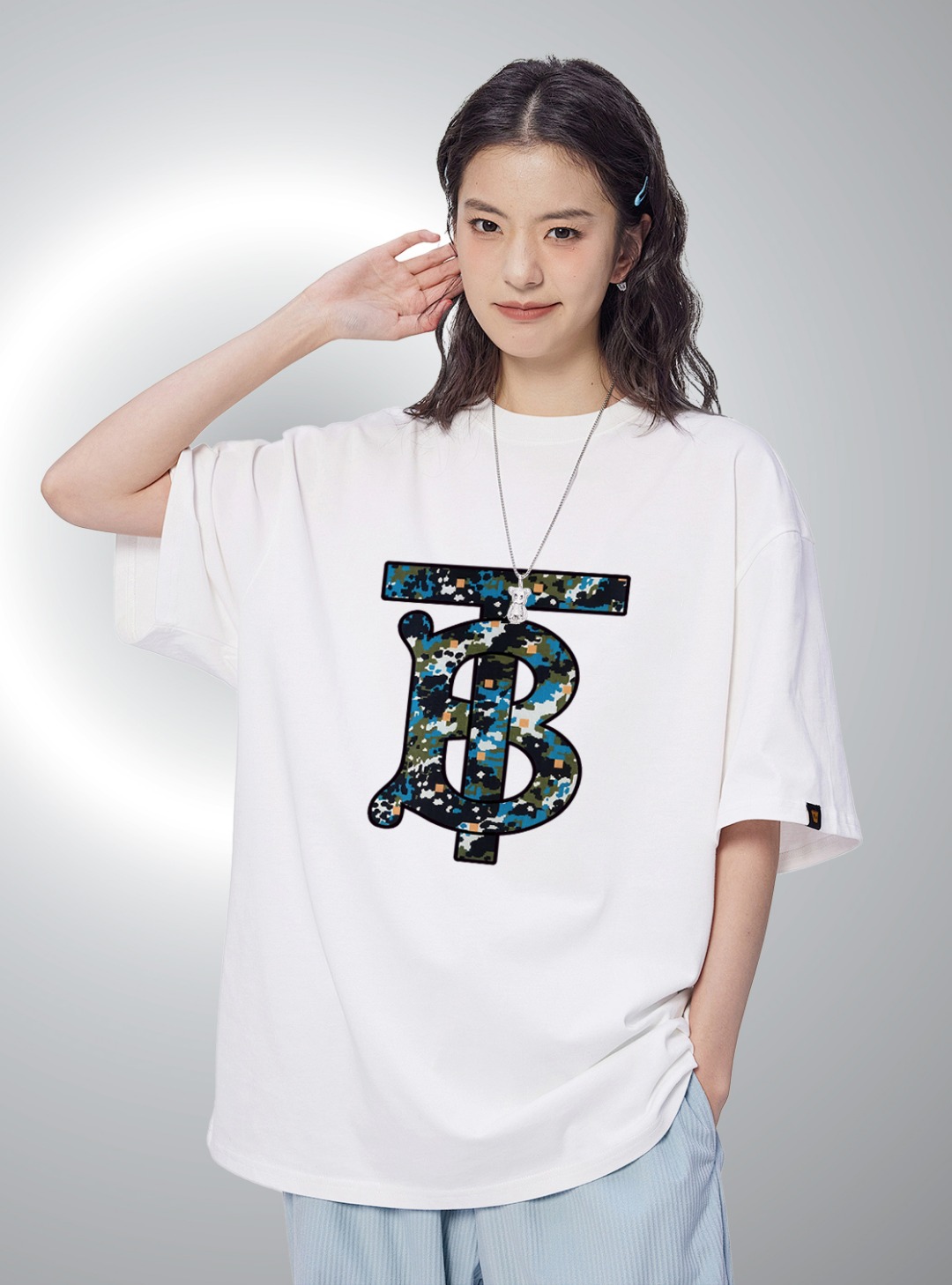 P70 Burberry/巴宝莉 印花Logo百搭潮流短袖T恤男女同款 吊牌 领标 水洗唛 三标齐全 定织定染280克精梳棉面料 尺码：S-XXL