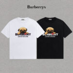 P70 Burberry/巴宝莉 印花Logo百搭潮流短袖T恤男女同款 吊牌 领标 水洗唛 三标齐全 定织定染280克精梳棉面料 尺码：S-XXL