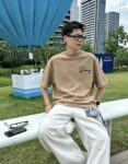 P75 bbr～巴宝刺绣logo字母3D立体刺绣🪡艺术感满满， 2026春夏新款 280g7A抗菌短袖tee 负离子上身十分舒适，男女同款，落肩宽松版型 颜色: 黑色 白色 咖啡色 尺码：S（90-130斤） M（125-150斤） L（135-165斤） XL（160-190斤） XXL（185-220斤）