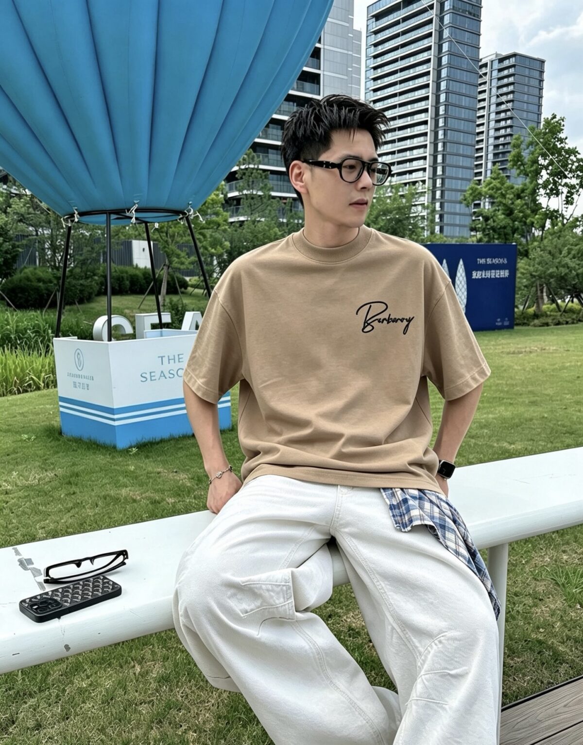 P75 bbr～巴宝刺绣logo字母3D立体刺绣🪡艺术感满满， 2026春夏新款 280g7A抗菌短袖tee 负离子上身十分舒适，男女同款，落肩宽松版型 颜色: 黑色 白色 咖啡色 尺码：S（90-130斤） M（125-150斤） L（135-165斤） XL（160-190斤） XXL（185-220斤）