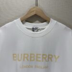 P70 款号TM1108 BURBERRY 巴宝莉新款限定高级植绒金标圆领短袖 面料：280 克32支双纱纯棉面料 工艺：重工精梳棉 螺纹同缸同色 整体不会有色差 当下热度爆款 男女情侣款 定制原版一致辅料 三标齐全 os宽松版型 最大可穿到200斤左右 颜色：白色 黑色 尺码：S M L XL
