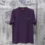 P75 GUCCI* 古驰* 2026新款 精致绣花小logo 300g短袖t恤 宽松版型男女同款 尺码 S M L XL XXL 黑色 浅黄色 紫色 湖水绿