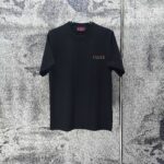 P75 GUCCI* 古驰* 2026新款 精致绣花小logo 300g短袖t恤 宽松版型男女同款 尺码 S M L XL XXL 黑色 浅黄色 紫色 湖水绿