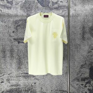 P75 GUCCI* 古驰* 2026新款 精致绣花小logo 300g短袖t恤 宽松版型男女同款 尺码 S M L XL XXL 黑色 浅黄色 紫色