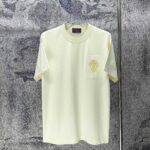 P75 GUCCI* 古驰* 2026新款 精致绣花小logo 300g短袖t恤 宽松版型男女同款 尺码 S M L XL XXL 黑色 浅黄色 紫色