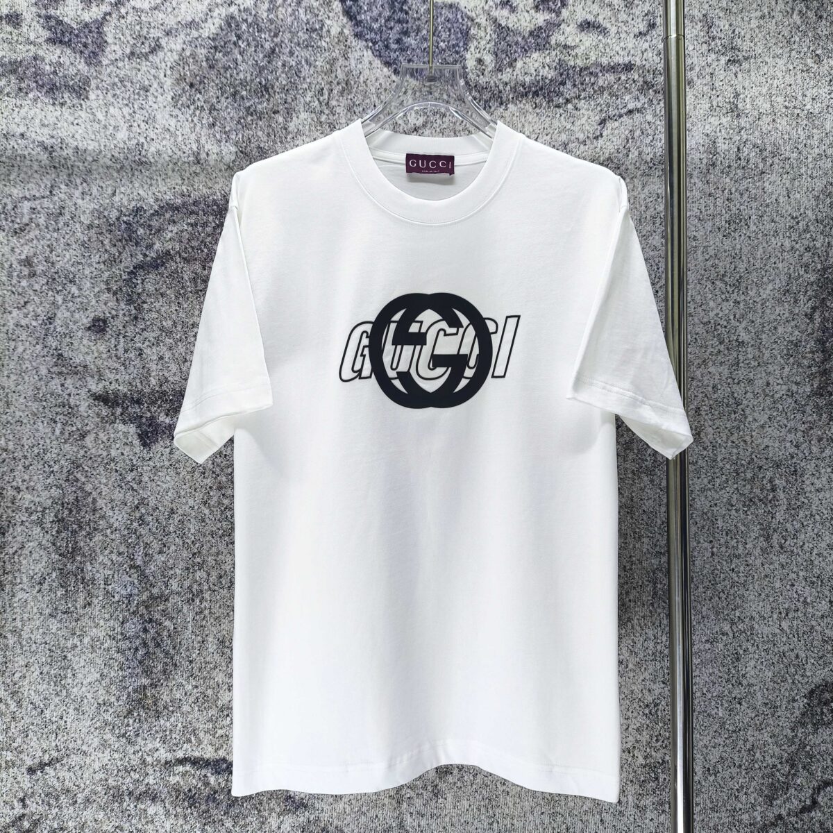 P75 GUCCI* 古驰* 2026新款 厚板胶短袖t恤 宽松版型男女同款 尺码 S M L XL XXL 黑色 白色