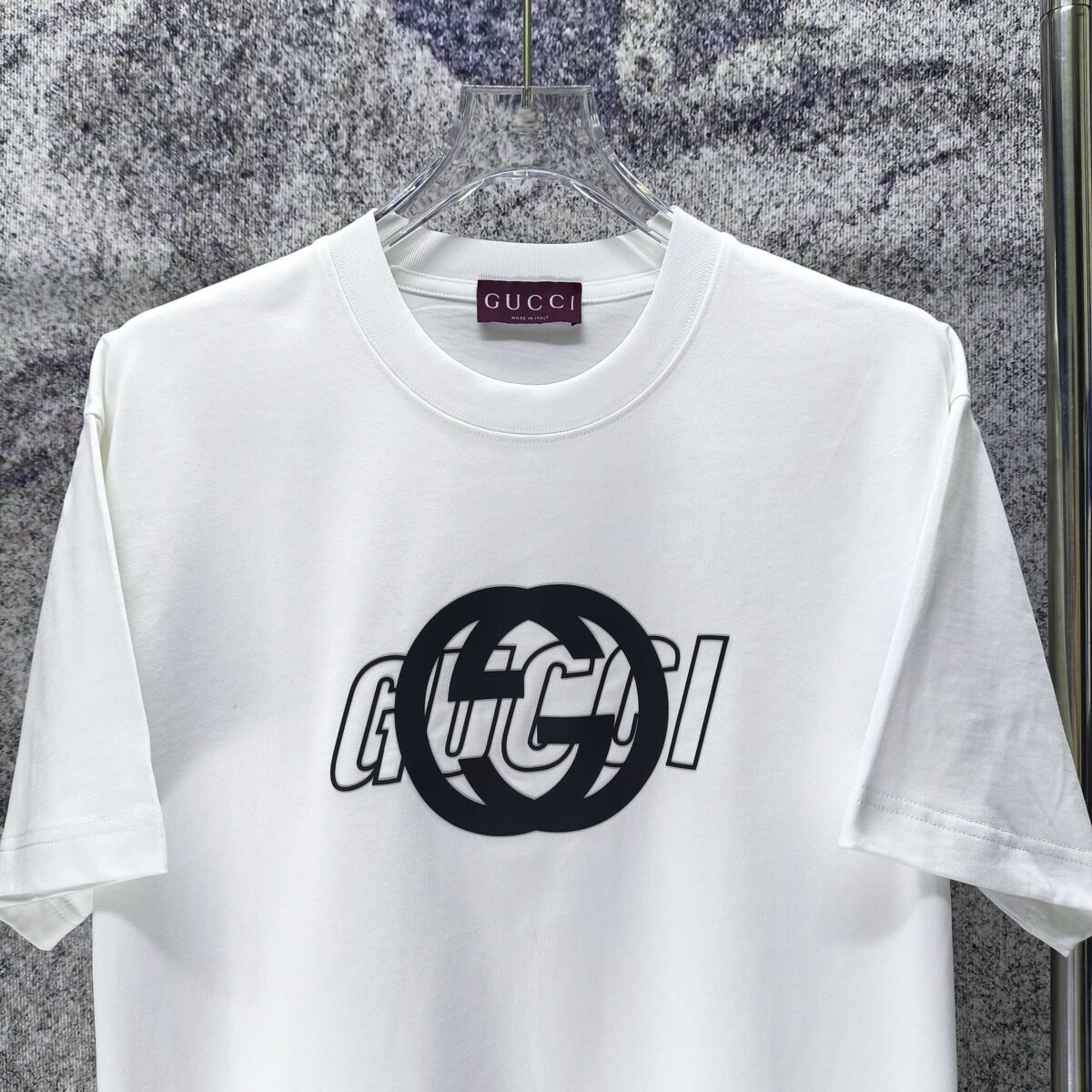 P75 GUCCI* 古驰* 2026新款 厚板胶短袖t恤 宽松版型男女同款 尺码 S M L XL XXL 黑色 白色