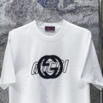 P75 GUCCI* 古驰* 2026新款 厚板胶短袖t恤 宽松版型男女同款 尺码 S M L XL XXL 黑色 白色