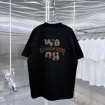 P85 大王 2026秋冬新款360克重磅短袖t恤 3D立体硅胶烫钻 圆领短袖T恤 实物很棒男女同款宽松版 尺码S M L XL XXL 五个码 黑色 白色 棕色