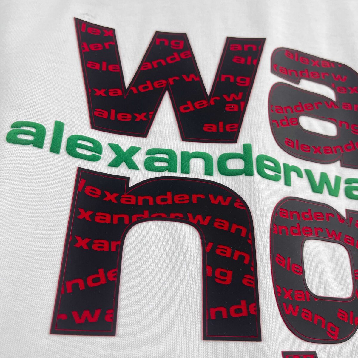 P85 亚历山大*王*alexander* 2026春夏新款 独家高端wang字母立体佳胶工艺 短袖T恤 定制双纱平纹纯棉面料 男女同款 颜色：黑色 白色 尺码： S （90-130斤） M （120-150斤） L （140-165斤） XL （160-180斤） XXL （180-210斤）