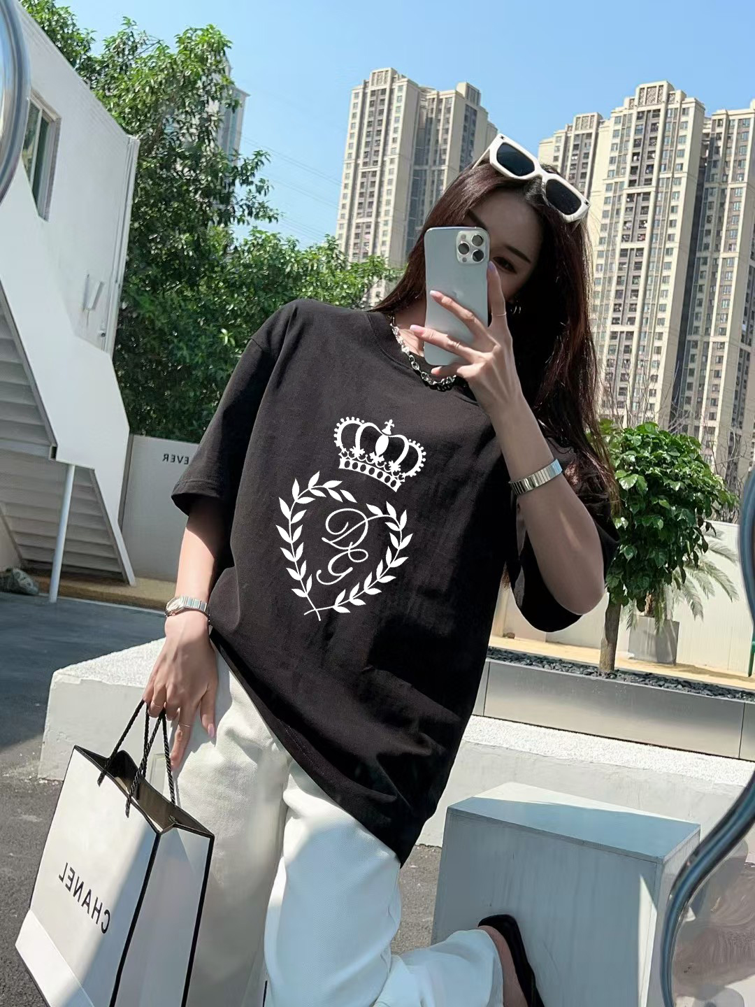 P70 🔥 [DG 杜嘉班纳] 2026FW短袖T恤 字母印花 高端26s双纱300克面料 重磅面料 定制拉架罗纹同缸同染 三标齐全 男女同款 颜色：黑色 白色 尺码：S M L XL XXL