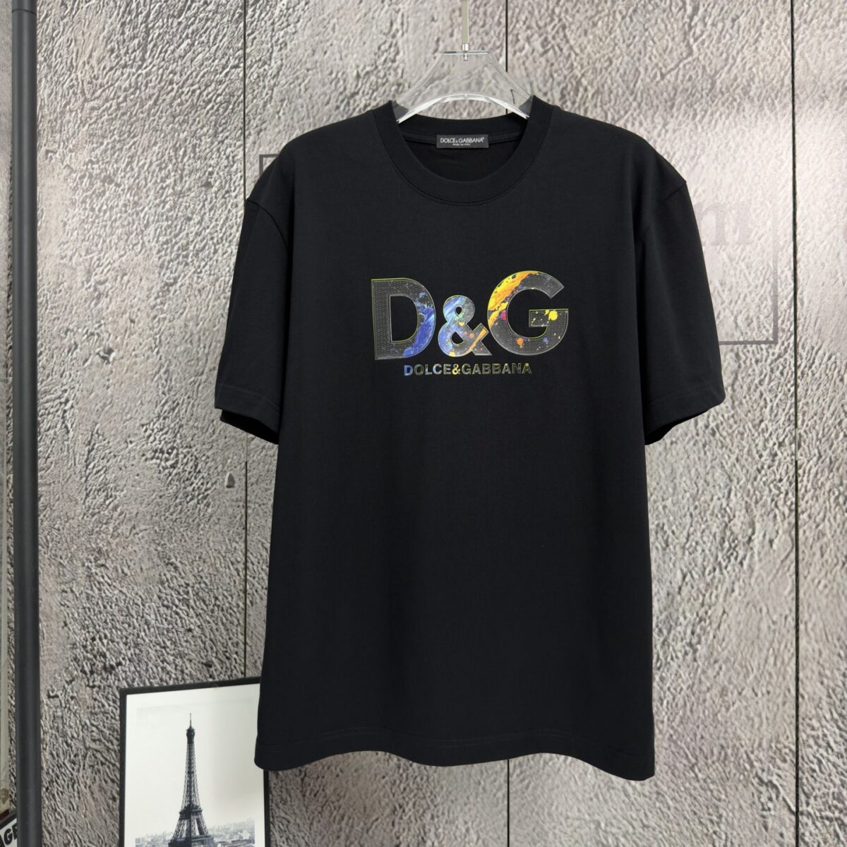 P80 𝙉𝙚𝙬⚜️DG杜嘉》 2026春夏新款短袖T恤 重磅纯棉立体压胶个性款 颜色：白色 黄色 黑色 码数：S M L XL XXL