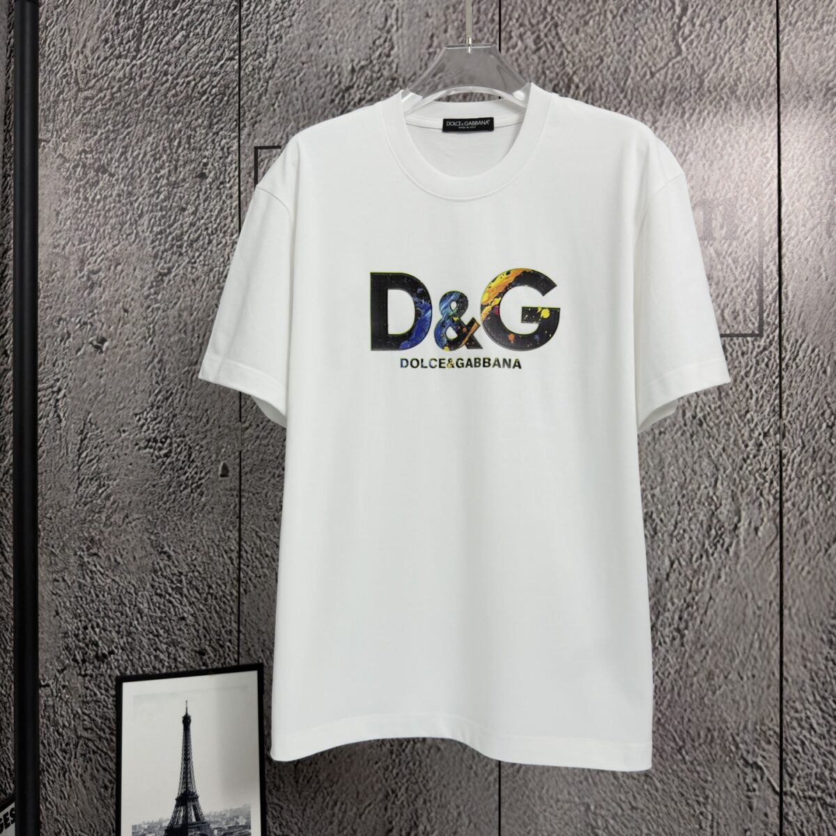 P80 𝙉𝙚𝙬⚜️DG杜嘉》 2026春夏新款短袖T恤 重磅纯棉立体压胶个性款 颜色：白色 黄色 黑色 码数：S M L XL XXL