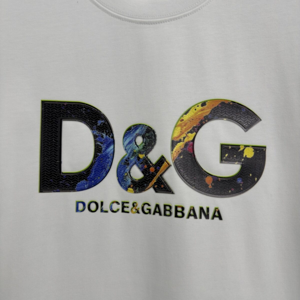 P80 𝙉𝙚𝙬⚜️DG杜嘉》 2026春夏新款短袖T恤 重磅纯棉立体压胶个性款 颜色：白色 黄色 黑色 码数：S M L XL XXL