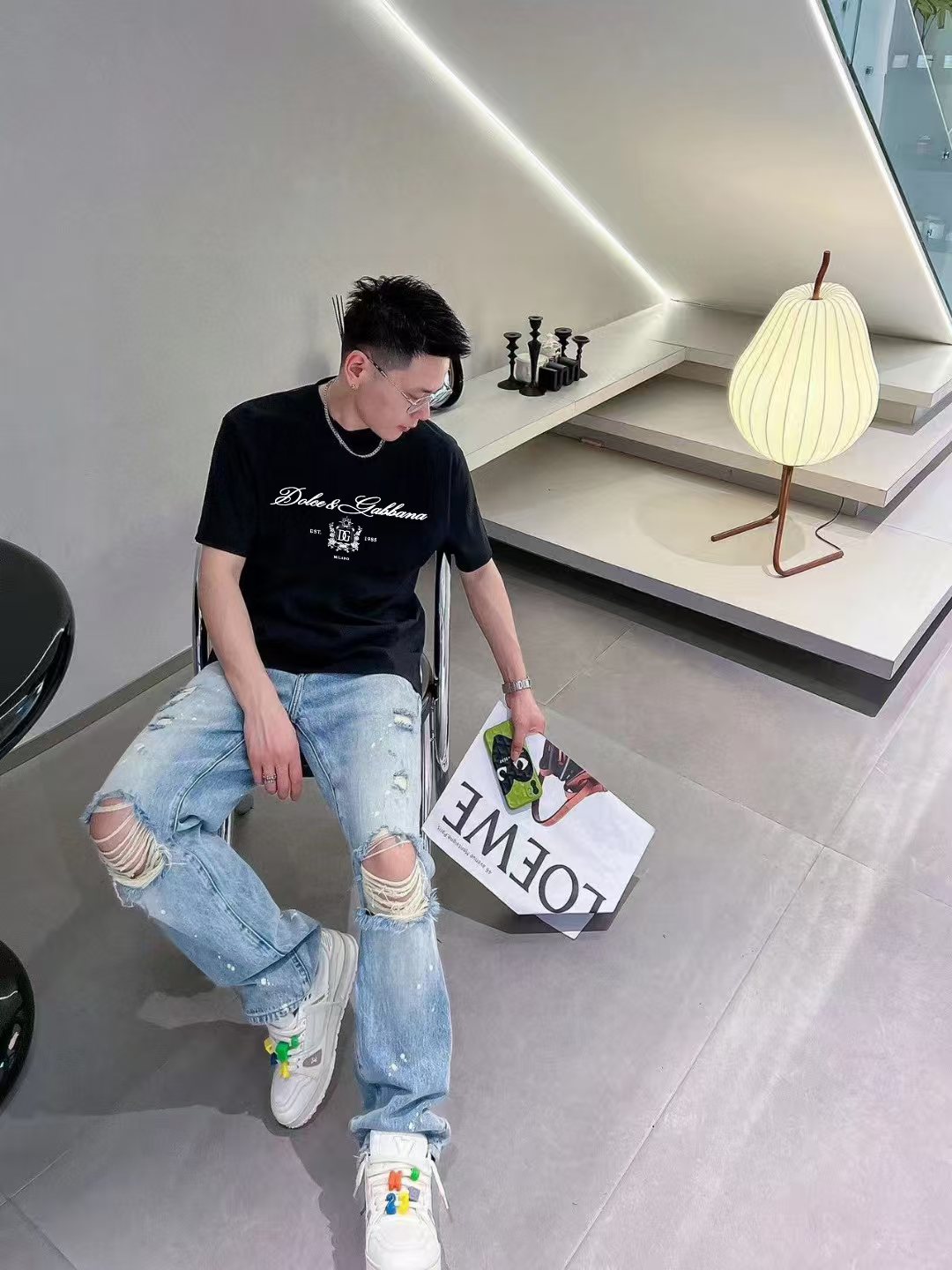 P70 DG/杜嘉班纳 印花LOGO字母百搭圆领短袖T恤男女同款 吊牌 领标 水洗唛 三标齐全 尺码：S-XXL 颜色：黑色，白色