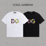 P70 DG/杜嘉班纳 印花LOGO字母百搭圆领短袖T恤男女同款 吊牌 领标 水洗唛 三标齐全 尺码：S-XXL 颜色：黑色，白色
